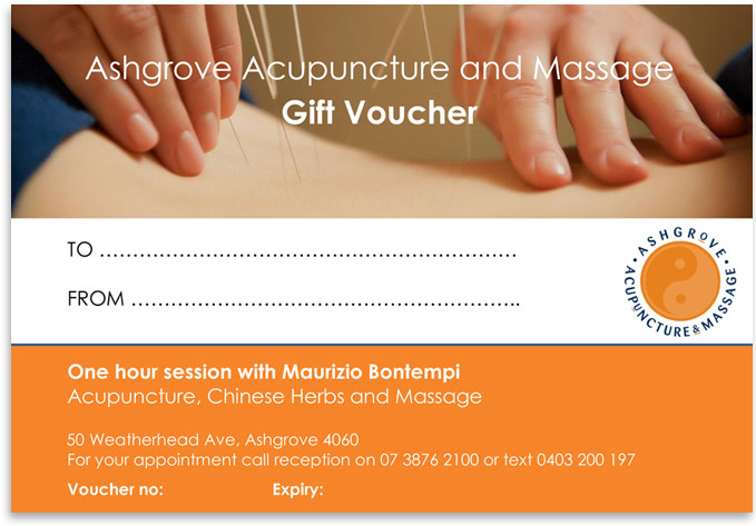 Acupuncture & Massage Gift Vouchers